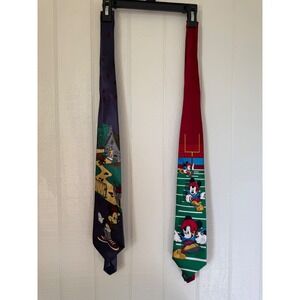Vintage Mickey Mouse Ties Bundle Silk Football Mickey Unlimited Serafino Mens